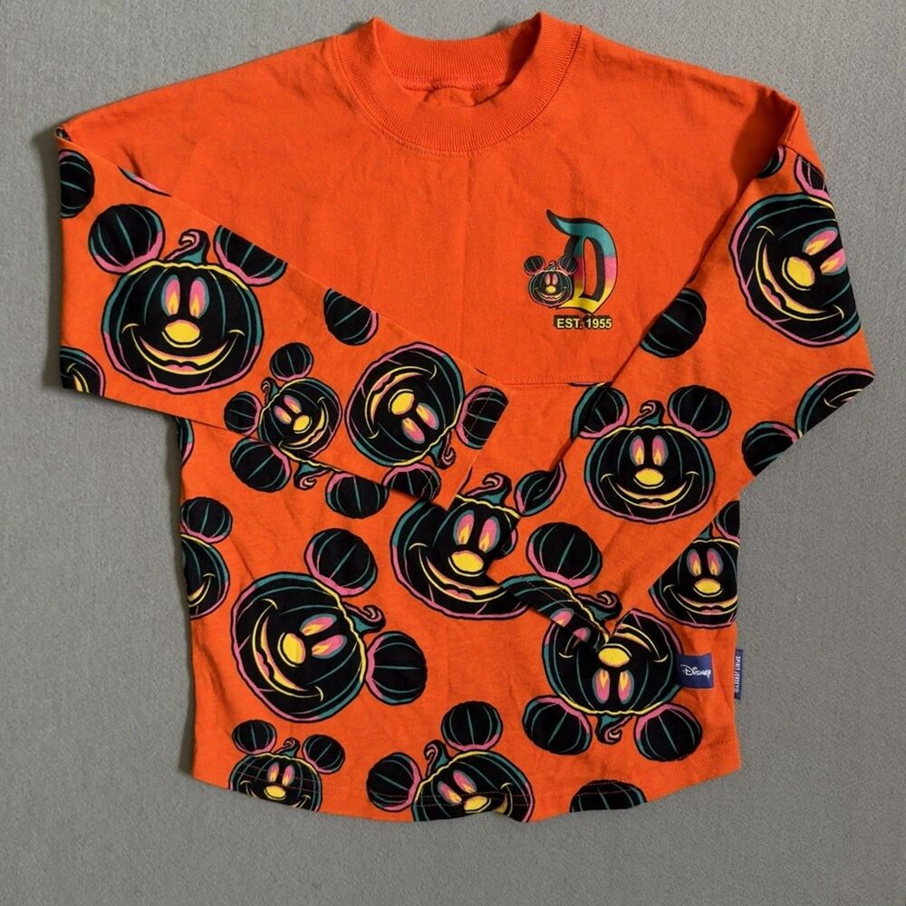 Disneyland Resort Mickey Mouse Halloween Spirit Jersey Orange Shirt Small/Child